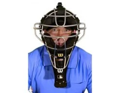 Wilson MLB 6" Umpire Throat Guard -Move Gear Shop A3901 BK Wilson MLB 6 Umpire Throat Gurad Worn Front View