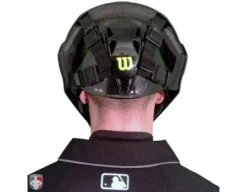 Wilson MLB Pro Stock Steel Umpire Helmet -Move Gear Shop A5801 Wilson Pro Stock Steel Umpire Helmet Worn Back View