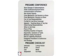 Reusable Baseball Umpire Game Card -Move Gear Shop ACS 538 Back