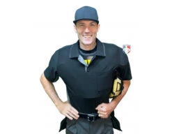 Wilson MLB West Vest Pro Gold 2 Memory Foam Umpire Chest Protector 15 Wilson MLB West Vest Pro Gold 2 Memory Foam Umpire Chest Protector -Move Gear Shop B7203 Wilson MLB West Vest Pro Gold 2 Memory Foam Umpire Chest Protector worn shirt front