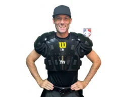 Wilson MLB West Vest Pro Gold 2 Air Management Umpire Chest Protector 13 Wilson MLB West Vest Pro Gold 2 Air Management Umpire Chest Protector -Move Gear Shop B7204 Wilson MLB West Vest Pro Gold 2 Air Management Umpire Chest Protector worn front