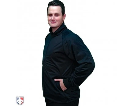 Smitty Track Style Basketball / Wrestling Referee Jacket - Black 2 Smitty Track Style Basketball / Wrestling Referee Jacket - Black - Image 2
