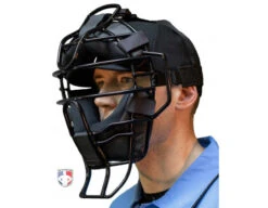 Diamond ECLIPSE All-Black IX3 Aluminum Umpire Mask -Move Gear Shop DFM ECL Diamond ECLIPSE All Black iX3 Aluminum Umpire Mask worn mask angle