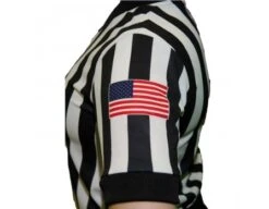 Smitty Dye Sublimated Women's 1" Stripe V-Neck Referee Shirt With USA FLAG 12 Smitty Dye Sublimated Women's 1" Stripe V-Neck Referee Shirt With USA FLAG -Move Gear Shop Dye sub USA211 Flag