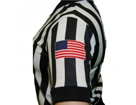 Smitty Dye Sublimated Women's 1" Stripe V-Neck Referee Shirt With USA FLAG 6 Smitty Dye Sublimated Women's 1" Stripe V-Neck Referee Shirt With USA FLAG - Image 6