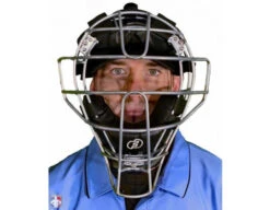 Force3 Silver Defender Umpire Mask With Black 11 Force3 Silver Defender Umpire Mask With Black -Move Gear Shop F3 DEF SV BK Force3 Silver Defender Umpire Mask with Black Worn Front View v3