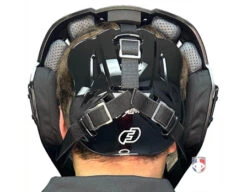 Force3 Black Defender XS3 Hockey Style Umpire Helmet -Move Gear Shop F3 XS3 BK Force3 Black Defender XS3 Hockey Style Umpire Helmet worn back