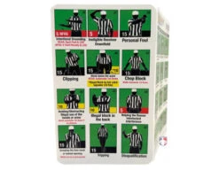 RefSmart Deluxe Football Referee Signal & Yardage Card -Move Gear Shop FB SIG RefSmart Football Referee Plastic Signal Card with Penalties back