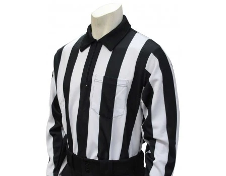 Smitty 2" Stripe Heavyweight Interlock Long Sleeve Football Referee Shirt 1 Smitty 2" Stripe Heavyweight Interlock Long Sleeve Football Referee Shirt