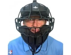All-Star Black Magnesium Umpire Mask With Black LUC 12 All-Star Black Magnesium Umpire Mask With Black LUC -Move Gear Shop FM4000 MAG UMP BK BK Worn Front