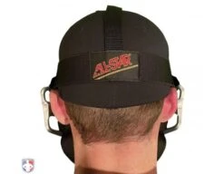 All-Star Silver Magnesium Umpire Mask With Black LUC 14 All-Star Silver Magnesium Umpire Mask With Black LUC -Move Gear Shop FM4000MAG UMP SV BK All Star Magnesium Umpire Mask with Black LUC Worn Back View