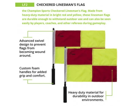 Champion Soccer Flags Set - Checkered Yellow & Red 3 Champion Soccer Flags Set - Checkered Yellow & Red - Image 3