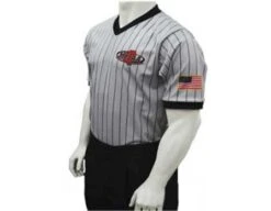 Mississippi (MHSAA) Men's Body Flex Grey V-Neck Referee Shirt