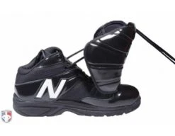 New Balance V3 Black & White Mid-Cut Umpire Plate Shoes 15 New Balance V3 Black & White Mid-Cut Umpire Plate Shoes -Move Gear Shop MU460XT3 New Balance V3 Black White Mid Cut Umpire Plate Shoes Inside Side View with Plate Up