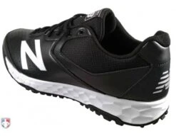 New Balance V3 Black & White Low-Cut Umpire Base Shoes -Move Gear Shop MU950XT3 New Balance V3 Black White Low Cut Umpire Base Shoes Outside Back Angled View