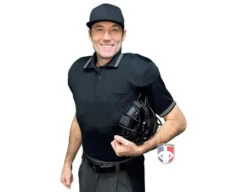 Mizuno Performance Short Sleeve Traditional Umpire Shirt - Black -Move Gear Shop MZ351 BK Mizuno Short Sleeve Umpire Shirt Black plate