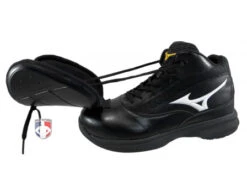 Mizuno Pro Wave Black & White Mid-Cut Umpire Plate Shoes 13 Mizuno Pro Wave Black & White Mid-Cut Umpire Plate Shoes -Move Gear Shop Mizuno Mid Cut Plate Umpire Shoes shield forward