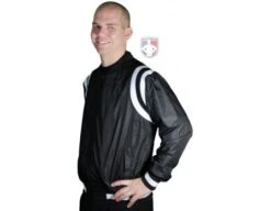 Smitty Collegiate Style Basketball Referee Jacket - Black With White Trim 20 Smitty Collegiate Style Basketball Referee Jacket - Black With White Trim -Move Gear Shop S227B LeftSide