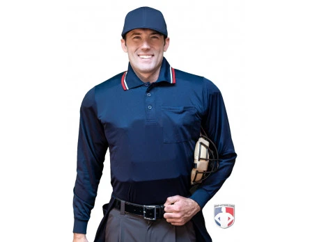 Smitty Long Sleeve Body Flex Umpire Shirt - Navy 2 Smitty Long Sleeve Body Flex Umpire Shirt - Navy - Image 2