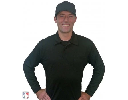 Smitty Long Sleeve Vertical Stripe Umpire Shirt - Black 2 Smitty Long Sleeve Vertical Stripe Umpire Shirt - Black - Image 2