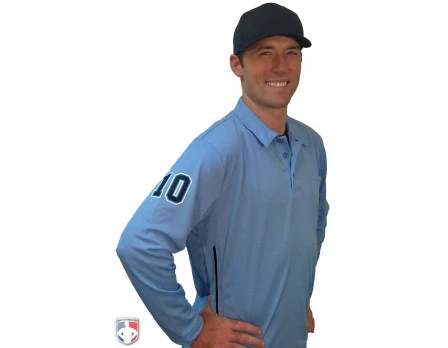 Smitty Long Sleeve Vertical Stripe Umpire Shirt - Powder Blue 9 Smitty Long Sleeve Vertical Stripe Umpire Shirt - Powder Blue - Image 9