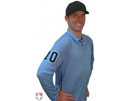 Smitty Long Sleeve Vertical Stripe Umpire Shirt - Powder Blue 10 Smitty Long Sleeve Vertical Stripe Umpire Shirt - Powder Blue - Image 10