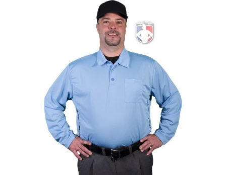 Smitty Long Sleeve Vertical Stripe Umpire Shirt - Powder Blue 1 Smitty Long Sleeve Vertical Stripe Umpire Shirt - Powder Blue