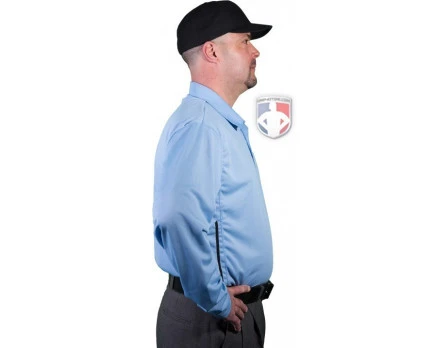 Smitty Long Sleeve Vertical Stripe Umpire Shirt - Powder Blue 3 Smitty Long Sleeve Vertical Stripe Umpire Shirt - Powder Blue - Image 3