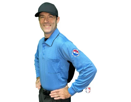 California Softball Officials Association Southern Section (CSOA-SS) Long Sleeve Umpire Shirt - Sky Blue With Black 2 California Softball Officials Association Southern Section (CSOA-SS) Long Sleeve Umpire Shirt - Sky Blue With Black - Image 2