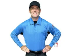 California Softball Officials Association Southern Section (CSOA-SS) Long Sleeve Umpire Shirt - Sky Blue With Black