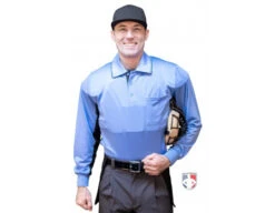 Smitty V2 Major League Replica Long Sleeve Umpire Shirt - Sky Blue With Black -Move Gear Shop S315 SB Smitty V2 Major League Replica Long Sleeve Umpire Shirt Sky Blue with Black front cp 1
