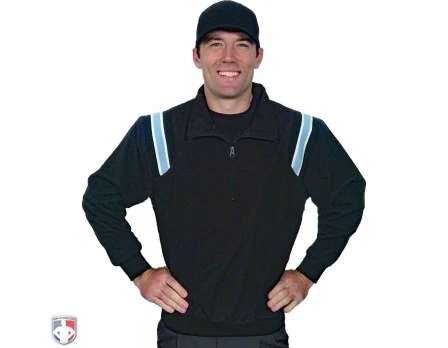 Smitty Traditional Half-Zip Umpire Jacket - Black And Powder Blue 1 Smitty Traditional Half-Zip Umpire Jacket - Black And Powder Blue