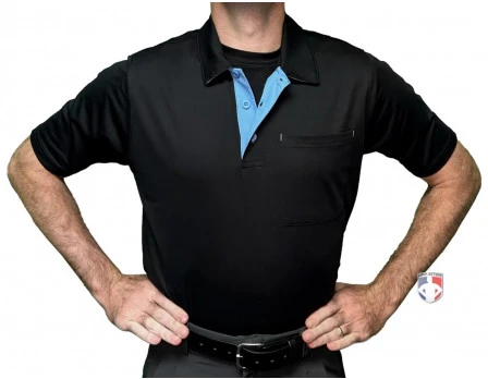 Smitty V3 Major League Replica Umpire Shirt - Black With Sky Blue 2 Smitty V3 Major League Replica Umpire Shirt - Black With Sky Blue - Image 2
