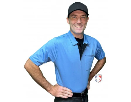 Smitty V3 Major League Replica Umpire Shirt - Sky Blue With Black 1 Smitty V3 Major League Replica Umpire Shirt - Sky Blue With Black