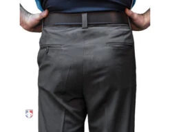 Smitty Performance Poly Spandex Charcoal Grey Flat Front Umpire Base Pants With Expander Waistband -Move Gear Shop S356 Smitty Performance Poly Spandex Charcoal Grey Flat Front Umpire Base Pants back