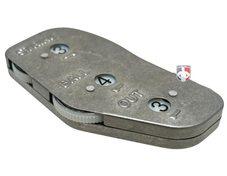 Markwort 3-Dial Brushed Steel Umpire Indicator - 4/3/3 Count 2 Markwort 3-Dial Brushed Steel Umpire Indicator - 4/3/3 Count - Image 2