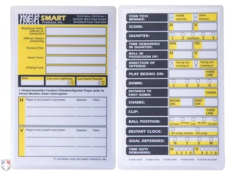 RefSmart Football Referee Severe Weather Restart Card 1 RefSmart Football Referee Severe Weather Restart Card