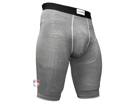 ThighPro Protective Umpire Compression Shorts - Gray 1 ThighPro Protective Umpire Compression Shorts - Gray