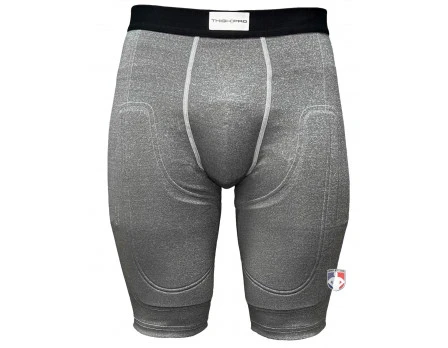 ThighPro Protective Umpire Compression Shorts - Gray 2 ThighPro Protective Umpire Compression Shorts - Gray - Image 2