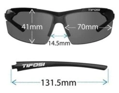 Tifosi Track Sunglasses - Gloss Black / Smoke -Move Gear Shop TIF TRACK GB Tifosi Track Sunglasses Gloss Black Smoke Dimensions