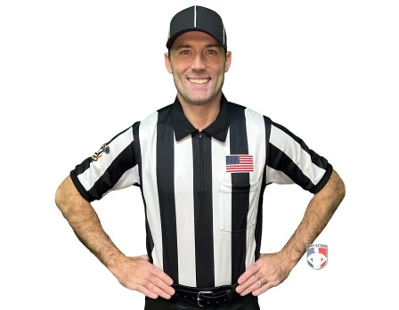 Louisiana Lacrosse (LLOA) 2 1/4" Stripe Short Sleeve Referee Shirt 1 Louisiana Lacrosse (LLOA) 2 1/4" Stripe Short Sleeve Referee Shirt