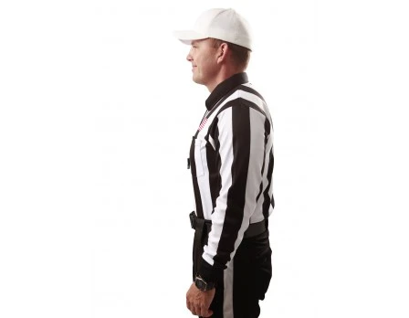 Smitty 2 1/4" Stripe Long Sleeve Football Referee Shirt With CHEST USA FLAG 5 Smitty 2 1/4" Stripe Long Sleeve Football Referee Shirt With CHEST USA FLAG - Image 5