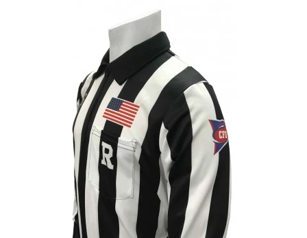 Smitty CFO College 2" Dye Sublimated Long Sleeve Football Referee Shirt 4 Smitty CFO College 2" Dye Sublimated Long Sleeve Football Referee Shirt - Image 4