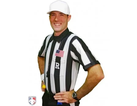 Smitty 2" Stripe Body Flex Short Sleeve Football Referee Shirt With Position Placket 2 Smitty 2" Stripe Body Flex Short Sleeve Football Referee Shirt With Position Placket - Image 2