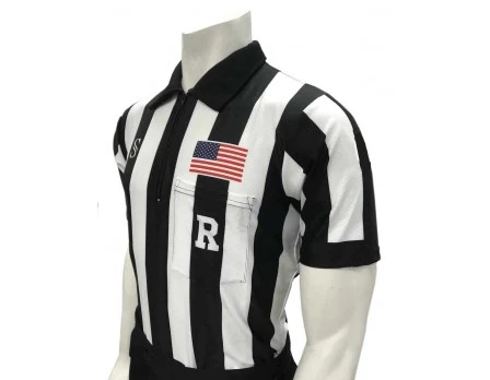 Smitty 2" Stripe Body Flex Short Sleeve Football Referee Shirt With Position Placket 4 Smitty 2" Stripe Body Flex Short Sleeve Football Referee Shirt With Position Placket - Image 4