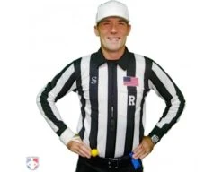 Smitty 2" Stripe Heavyweight Interlock Long Sleeve Football Referee Shirt With Position Placket