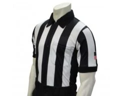 Smitty 2 1/4" Stripe Body Flex Short Sleeve Football Referee Shirt With SLEEVE USA FLAG