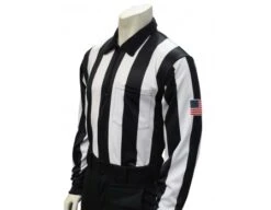 Smitty 2 1/4" Stripe Long Sleeve Football Referee Shirt With SLEEVE USA FLAG