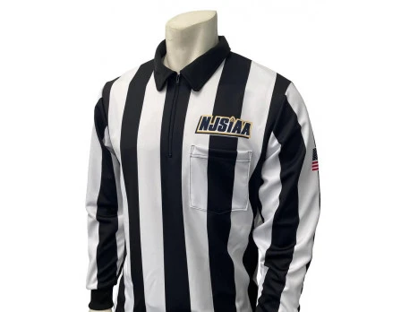 New Jersey (NJSIAA) Women's 2 1/4" Stripe Long Sleeve Football And Lacrosse Referee Shirt 1 New Jersey (NJSIAA) Women's 2 1/4" Stripe Long Sleeve Football And Lacrosse Referee Shirt