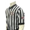 Nebraska (NSAA-NHSOA) 1" Stripe Body Flex Men's V-Neck Referee Shirt With NHSOA Logo